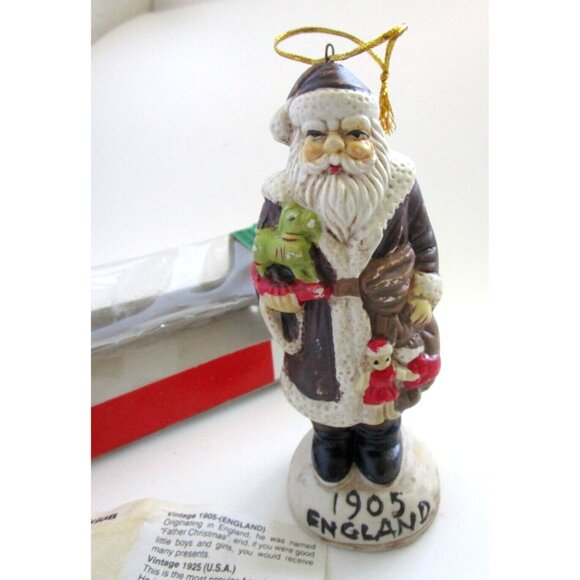 VTG Commodore Mfg.Corp. Antique Santa Collectibles 1905 England Ornament Ceramic - Picture 13 of 16